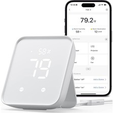 Hub2.0, Wifi Termometre Higrometre Olarak Çalışır, Ir Uzaktan Kumanda, Akıllı Uzaktan Kumanda ve Işık Sensörü, Switchbot Wi-Fi Bağlantısı (Destek 2.4ghz), Alexa ve Google Asistan ile Uyumlu