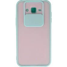 Magicool Samsung Galaxy J7 Kılıf Palm Buzlu Kamera Sürgülü Silikon - Turkuaz