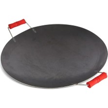 Kavurma Gözleme Sacı 53 cm 2,8 kg Ağırlığında, Çift Taraflı Kullanım 1,5 mm Siyah Sac