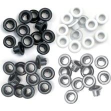 R Memory Keepers 18676008 - Crop-A-Dile - Eyelets, 4 Renk Tonu Her Biri 15 Adet, Gri