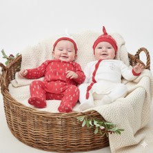 Minisse Ok Baskılı Şapkalı 0-3 Ay ve 0-6 Ay 2 Li Tulum