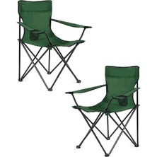 2 Li Katlanabilir Kamp Sandalyesi Piknik Sandalyesi Plaj Sandalyesi Yeşil Taşıma Çantalı