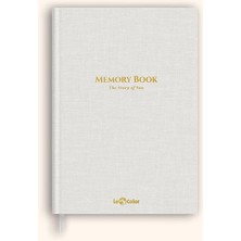 Color Memory Book Keten Hatıra Defteri Altın Kenarlı Anı Albümü Beyaz