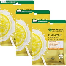 3'lü C Vitamini Parlaklık Verici Kağıt Yüz Maskesi