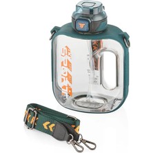 1600ML Pipetli/pipetsiz Kullanıma Uygun Taşıma Askılı Sızdırmaz Tritan Sport Matara (Yeşil)