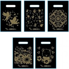 Ticaret Siyah Poşet 100'LÜ No 0 Takviyeli Poşet 20X30 cm El Geçme Baskılı Poşet Blok Poşet