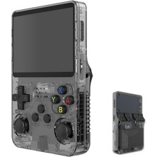 R36S Retro El Video Oyun Konsolu, 3.5 Inç IPS Ekran Video Oynatıcı 64G Tf Kart 10.000+ Oyunlar Retro El Oyun Konsolu, Açık Kaynak Linux Sistemli, Siyah