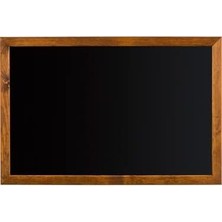 Duvara Monte Ahşap Çerçeve Kara Yazı Tahtası 60X90 cm Alaçatı Kahve