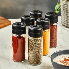 Life 6 Adet 245 ml Döner Kapaklı Cam Baharatlık Takımı MIT1085