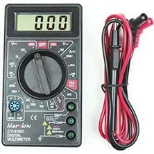DT-830D Dijital Multimetre Avometre - Digital Ölçü Aleti - Akım, Voltaj, Direnç Ölçer - Siyah Ölçü Aleti