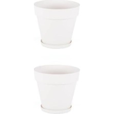 Yalı Saksı, 2 Adet, Kırık Beyaz 6 Lt