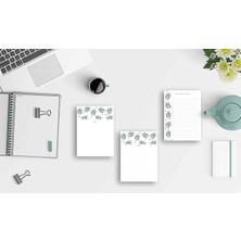 Tanıtım 3'lü Masaüstü Çiçek Desenli Not Kağıt Seti