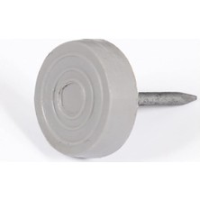 Çivili Masa Sandalye Zemin Koruyucu Plastik Ayak Açık Gri 25'li 16 mm