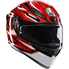 K1 S Motosiklet Kaskı Kapalı Kask Lion Black Red White S