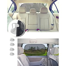 Arka ve Yan Camlar Için Vantuzlu Güneşlik Perde Seti Araç Perdesi (3'lü Set)