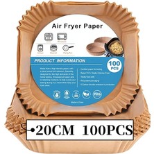 Sıcak Hava Fritözleri Için Fırın Kağıdı, 100 Adet Airfryer Pişirme Kağıdı, Yapışmaz, Yağa Dayanıklı, Suya Dayanıklı Hava Fritözü, Tek Kullanımlık Parşömen Kağıdı, Fırın ve Mikrodalga Için
