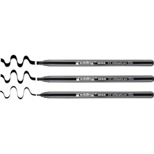 1255 Kaligrafi Kalemi - Siyah - 3 Kalem - Kaligrafi Ucu 2 - 5 mm