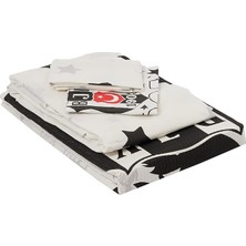 Beşiktaş Lisanslı Yıldız Logo BASKILI%100 Pamuk Bebek Pike Takımı, Siyah-Beyaz, Bebek