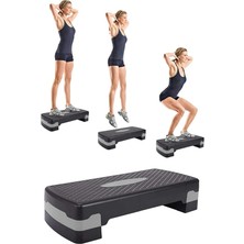 Step Tahtası 2 Kademeli Yükseklik Ayarlı Fitness Egzersiz Aleti 200KG Kapasiteli Siyah-Gri