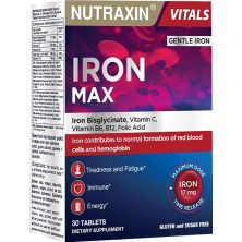 Iron Max 30 Tablet – Demir, C Vitamini, Folik Asit ve B12 Vitamini Içeren Takviye