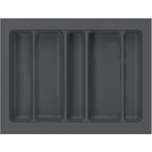 65X49 Cm. 5 Bölmeli Gri Çekmece Içi Düzenleyici Kepçelik (60 * 40 Cm'e Kadar Kesilebilir) Maket Bıçağı Hediyeli