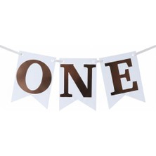 Patladı Gitti Rose Gold One Yazılı Banner 1 Yaş Doğum Günü Süsü
