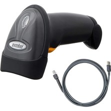 LS2208-SR20007R-UR 1d USB El Tıpı Barkod Okuyucu Sıyah +Ayak