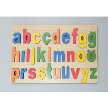 Zeka Edkzeka-Ahşap Alfabe Bul Tak-Küçük Harfler-Renkli