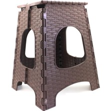 Büyük Boy Koyu Kahverengi Katlanabilir Plastik Tabure Oturak