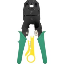 Home 3’lü Modüler Irtibat Pensesi – 4p-4c, 6p-6c ve 8p-8c RJ11 RJ12 RJ45 Ethernet Kablo Jak Çakma Pensesi, Ağ ve Telefon Kablosu Sıkma Aracı-Kablo Soyucu Hediyeli-Asorti Renk