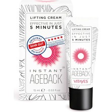 Insant Ageback Anında Etkili Yüz Germe ve Sıkılaştırma Kremi - Göz Altı Torbaları ve Kırışıklıklarında Etkili Yüz Bakım Kremi - 15 ml