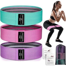 Direnç Bantları, Kadınlar ve Erkekler Için Yoga Başlangıç Seti, 3 Set Streç Egzersiz Bandı, Kalça ve Bacaklar Için, Elastik Esnek Pilates Bantları