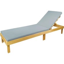 Taşınır Katlanır Şezlong Minderi Kamp Minderi Su Itici Kumaş Fermuarlı 5 Cm(Gri)