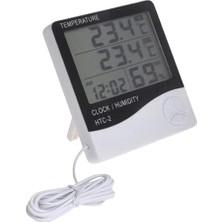 Dijital Termometre Saat Nem ve Sıcaklık Ölçer Iç Dış Mekan