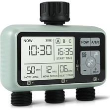 Su Zamanlayıcı Sulama Sistemi, 3 Çıkışlı Su Yağmurlama Zamanlayıcı Çim ve Bahçe Sulama Ekipmanları/otomatik Sulama Sistemi/ıpx5 Su Geçirmez/çocuk Kilit Modu/çimler Için Yağmurlama