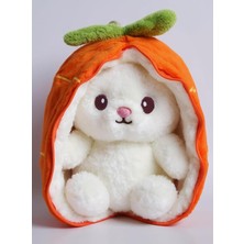 Havuç Tavşan Peluş Oyuncak | Havuç Formunda Çıkan Sürpriz Arkadaş | Yumuşacık Uyku Dostu & Özel Hediye (Turuncu)