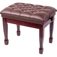 Suni Deri Piyano Taburesi, Su Geçirmez Minderli, Zarif At Nalı Ayakları 10 cm Yükseklik 58 x 41 x 48 58 cm Siyah/kahverengi