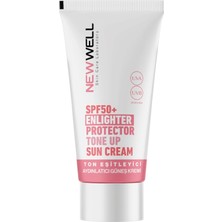 Well Ton Eşitleyici Yüksek Koruma Etkili SPF50+ Aydınlatıcı Pembe Yüz Güneş Kremi 50 ml