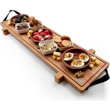 Ahşap Servis ve Sunum Tahtası, Masif Kuruyemiş ve Meyve Sunum Tahtası, Kahvaltı Sunum Tepsisi - 70 cm