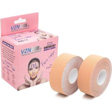 Facetape Yüz Germe ve Kırışıklık Rehabilitasyon Bandı | Hipoalerjenik |%100 Pamuk | 2 Adet | 2,5 cm x 5 M