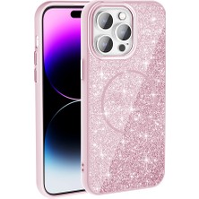 Ceponya iPhone 14 Pro Max Kılıf Magsafe Şarj Özellikli Parlayan Simli Okso Kapak