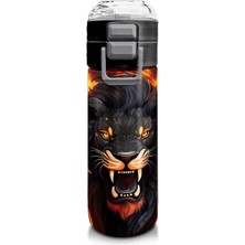 High Kids Siyah Aslan Desenli Pipetli ve Direkt Içim Çelik Termos 500 ml 31871