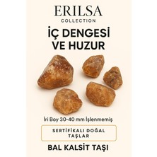 Erilsa Sertifikalı Ham Işlenmemiş Bal Kalsit Taşı Kütlesi – Iri Boy Doğal Kristal Parçası Odaklanma ve Enerji Verir
