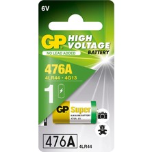 Batteries GP476A Süper Alkalin 476A/PX28A/A544/4LR44 Boy Pil, 6 Volt, Tekli Kart