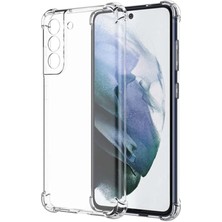 Iletişim Samsung Galaxy S21 Fe ile Uyumlu ile Uyumlu Kapak Köşe Korumalı Airbag Antishock Şeffaf Silikon Kılıf