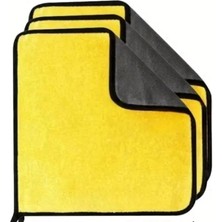 Hassas Temizlik Bezi, Çok Amaçlı Nano Teknoloji, 30X30 Cm, Araba ve Ev Temizliği, Çift Yönlü, Sarı-Gri (1 Adet)