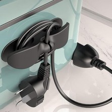 Yapışkanlı Kablo Düzenleyici Çok Amaçlı Organizer Kablo Sarma Aparatı Siyah 2 Adet