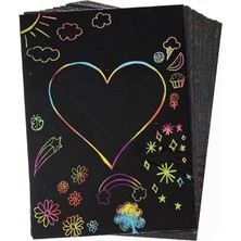 Sihirli Gökkuşağı Kazıma Kağıdı A4 5 Yaprak 1 Paket 20X30 cm Siyah Sihirli Kağıt Rainbow Paper