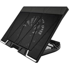 ZM-NS3000 17" 200MM Fanlı 6 Kademe Yuksekli̇k Ayarlı Tyep-C Data Baglantılı Notebook Stand ve Sogutucu