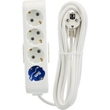 Multi-Let Dörtlü Priz Topraklı Kablolu Çocuk Korumalı 5 mt